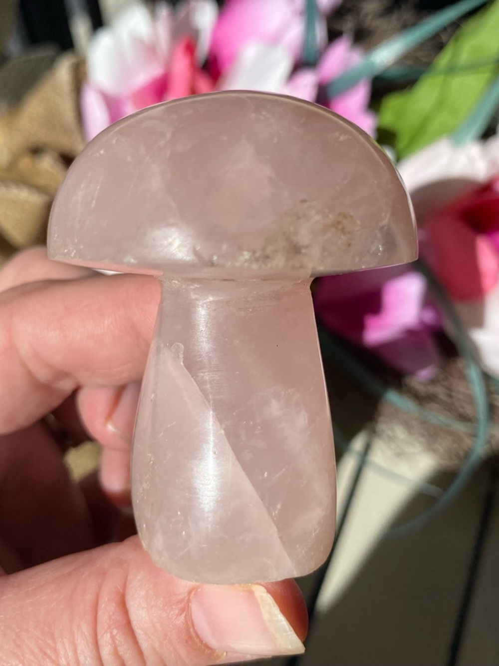 Rose Quartz Mushroom - Picture 6 of 12
